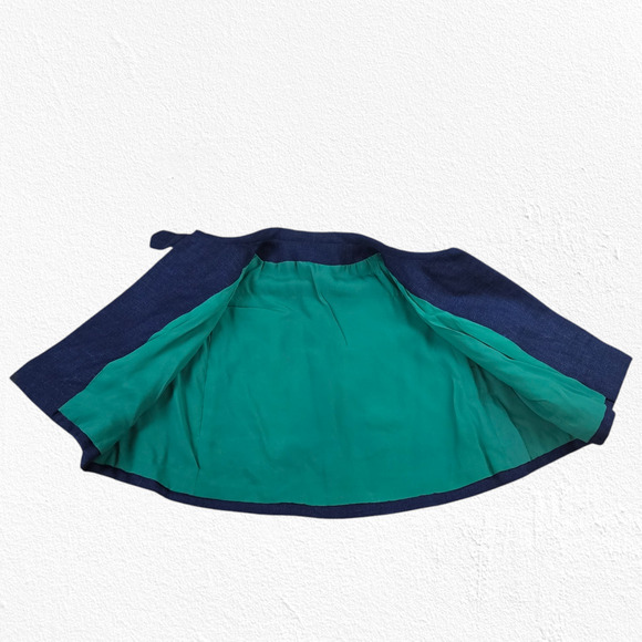 1950s Vintage Adele Simpson Navy Tweed Cape Dress – Union Made Size 6 USA - Picture 15 of 16